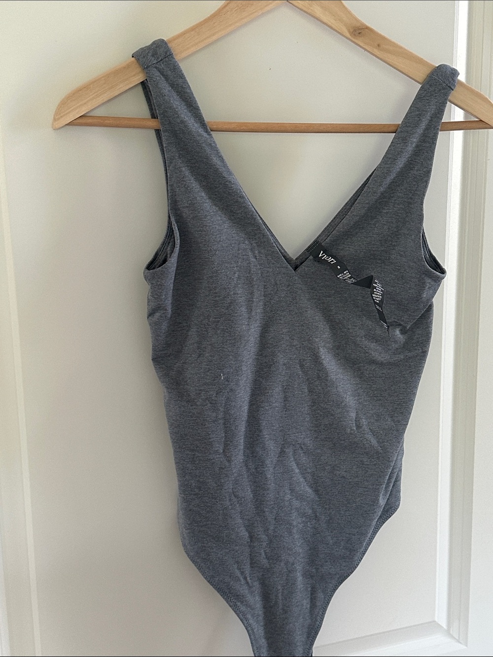 Vuori Charcoal Gray V-Neck Women’s Bodysuit